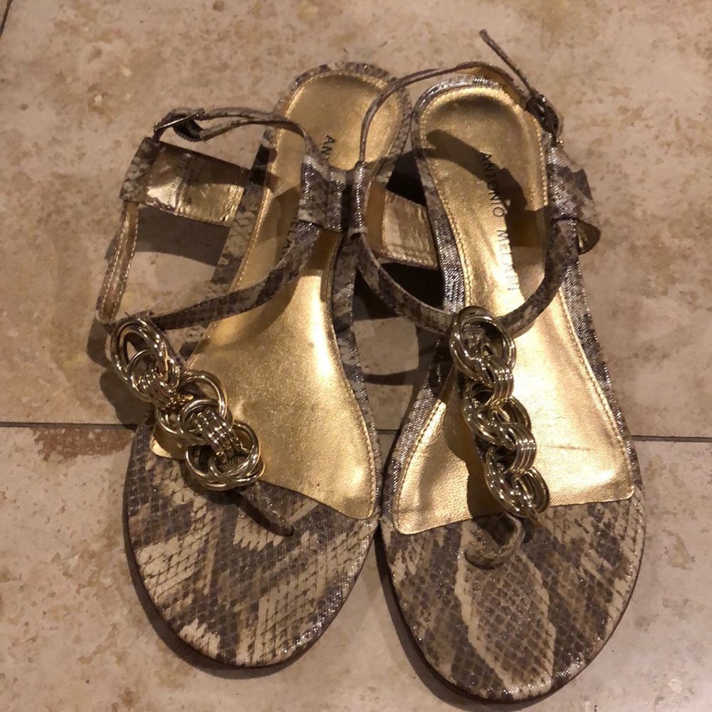 Gold Thong sandal Antonio Melani 7.5 m